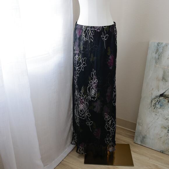 Adrianna Papell Silk Two piece floral set size 14 - Picture 3 of 5